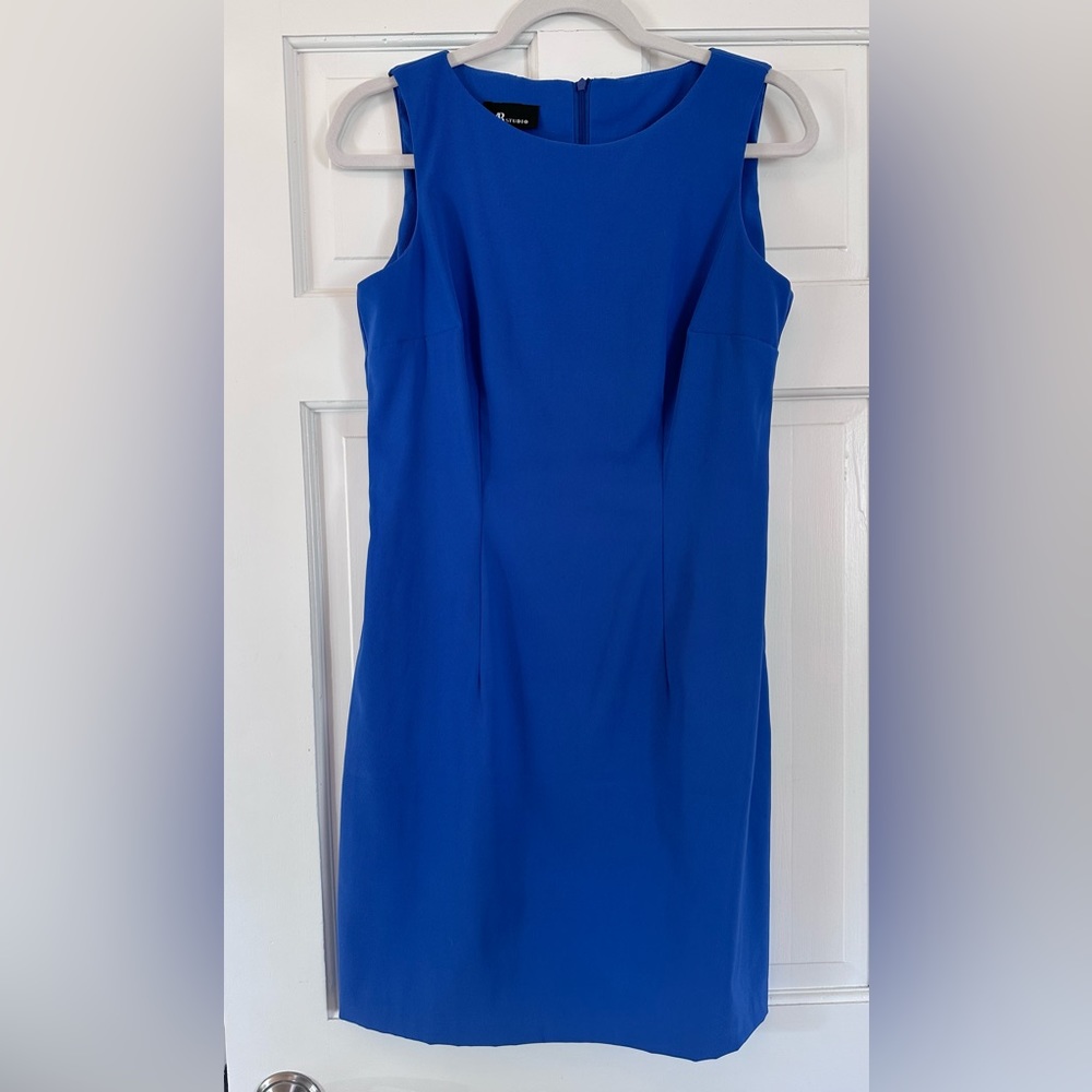 ABStudio (8) sleeveless cobalt blue “simple style” sheath dress